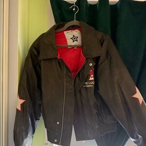 Black and Red Bomber Jacket by Lucky Brand